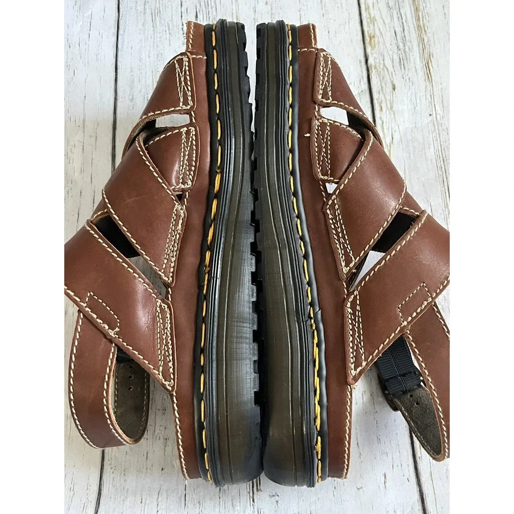 Dr Martens 9671 Sz 11 Vintage Made‎ In England Brown Leather Chunky Sandals Doc
